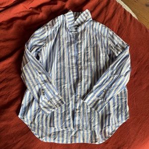 Blue and white striped dress shirt